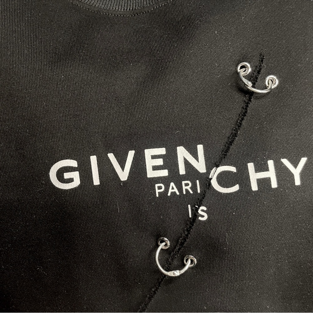 Givenchy Black and White V-Neck Sweater